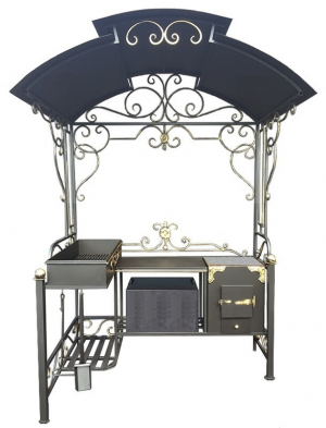 Кованый мангал "МОДЕРН" с коптильней из нержавейки 